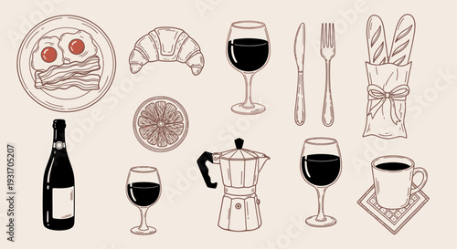 A delightful breakfast and brunch spread with pastries fruit and beverages