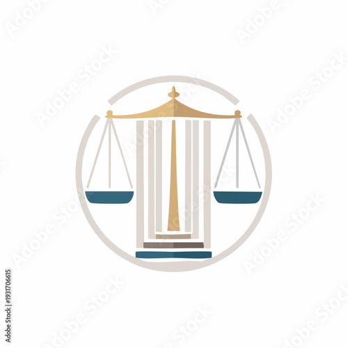Elegant graphic representation of legal scales, symbolizing fairness and balance, foundational to the justice system