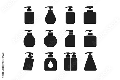 Hygiene solid geometric icon vector geometry pure liquid pump symbol soap cleanliness