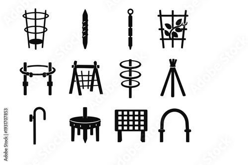 Icon outdoor robust vector icons garden plant aid thick rod support reinforced