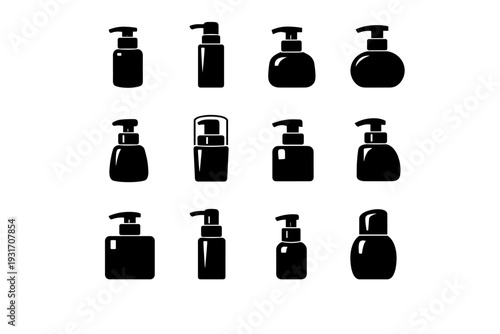 Travel silhouette soap icon pump image hygiene liquid mini generation simple portable