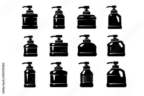 Dispenser industrial practical icon mechanism simple silhouette vector generation pump image workshop