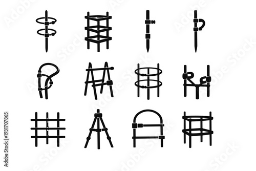 Icon plant support element solid generation simple vector tool garden image practical