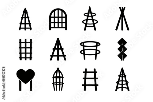 Icon geometry geometric icons vector plant abstract black flat modern silhouette shape