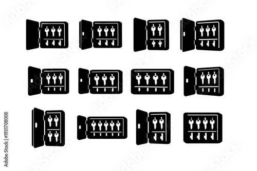 Image black cabinet bulk utility mount efficient simple organizer vector icon generation
