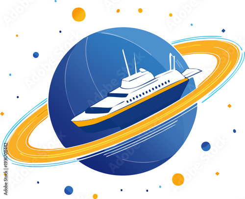 Futuristic Interplanetary Delivery Graphic