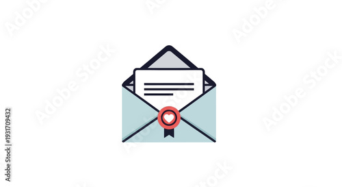 Envelope with letter and red wax seal icon.