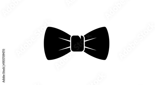 Black bow tie on white background, elegant menswear accessory.
