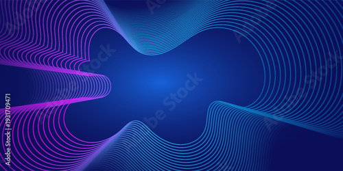 Blue and purple violet vector abstract particles soundwave