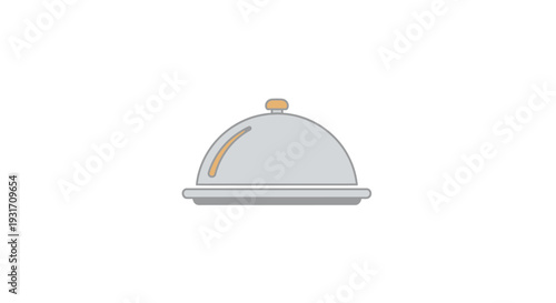 Simple illustration of a silver serving dish with a lid.
