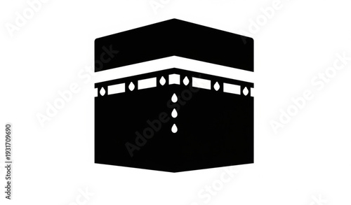 Kaaba Silhouette Vector for Islamic Poster and Print Design
