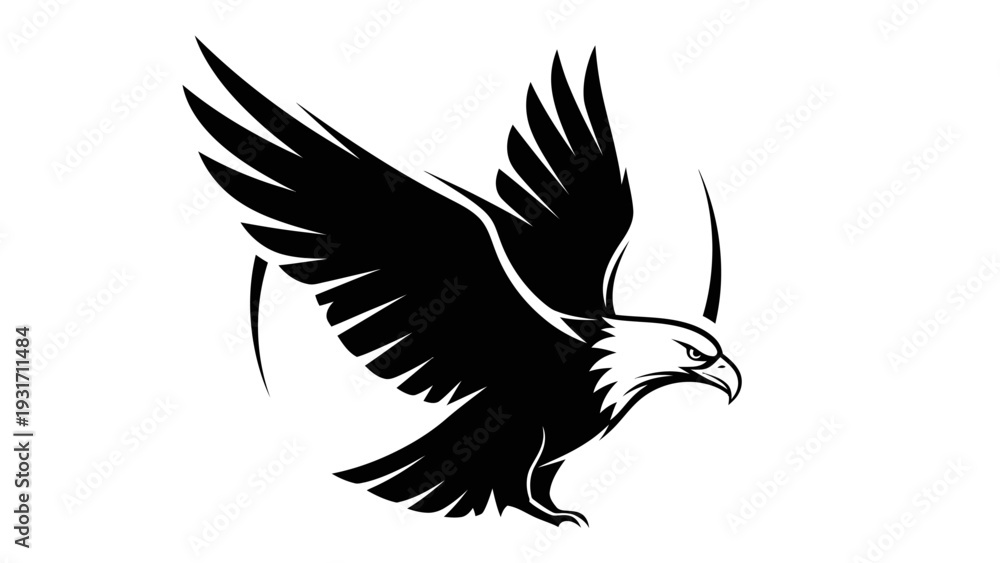 Fototapeta premium Majestic Eagle Soaring with Wings Spread Wide, Symbol of Freedom and Power