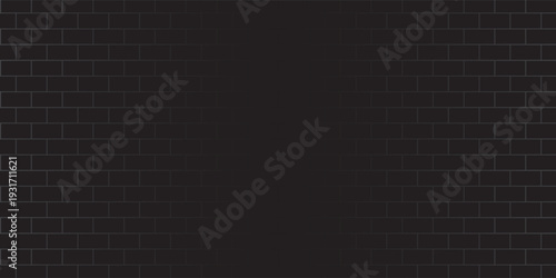 black brick wall texture, seamless cladding pattern for interior decoration, kitchen backsplash, plastic panel, building outdoor design. Abstract minimal background, vector eps 10