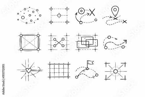 Simple dots vector soft ticks markers icon gentle structure calm image guide