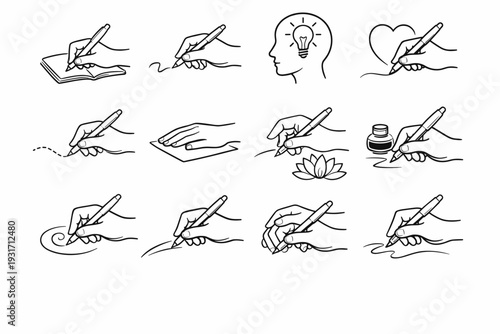 Image drawing calm generation vector composed mindful movement penwork placement icon simple