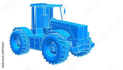 tractor graphic sketch 3d illustration