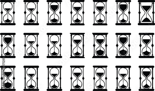 Set of 20 hourglass icons vector