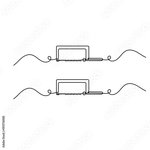 Continuous one-line drawing of a power miter saw machine
