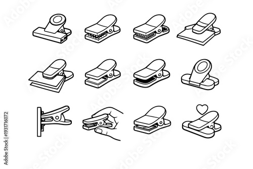 Feature outline contact secure clips surface vector clean icon magnetic rubberized fridge