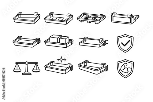 Structural durable outline clean modern support stable frame vector clip shelf icon