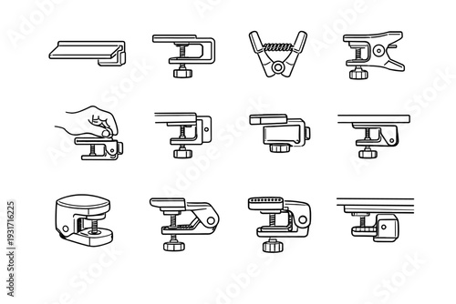 Vector solution icon clip refined adjustable tray outline shelf icons form usability