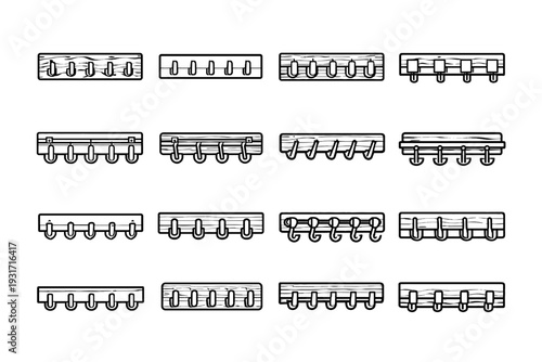 Wall hook icon design geometry clean vector mounted organizer proportions balanced interior