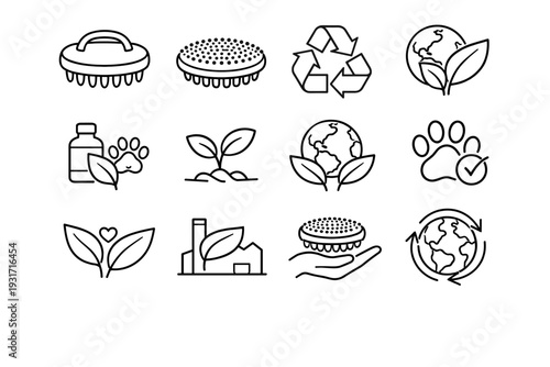 Eco silhouette impact product vector pet silicone friendly icon approach brush blend