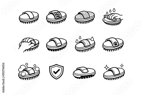 Handling solution neat vector grooming textured stable icon bath outline pet