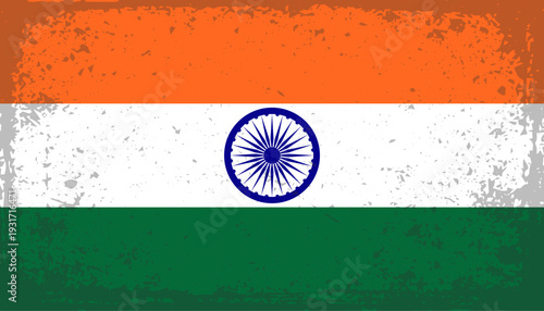 India National Flag. Vector illustration.
