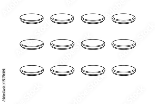 Clean accessory top stackable element food flat geometry container icons vector icon