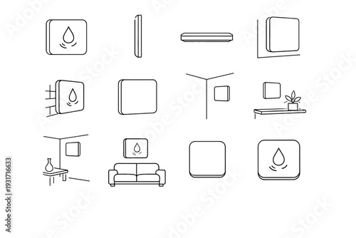 Icon smart wall sleek silhouette vector presence tidy humidity impact