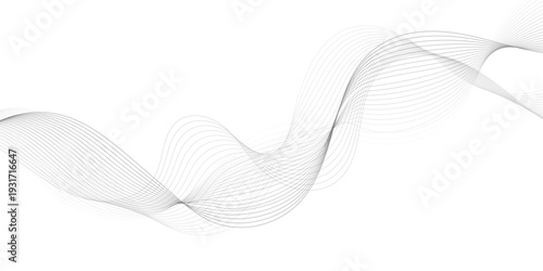 Abstract wave blend lines on transparent background. Design for banner, wallpaper, background and many more. Undulate Grey Wave Swirl, frequency sound wave, twisted curve lines with blend effect.