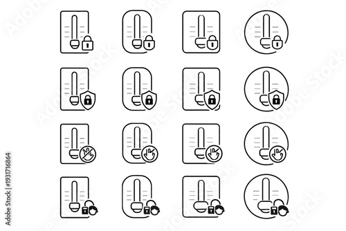 Clean tidy design support cooling secure grid vector icon fan pads modern
