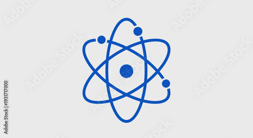 Atomic structure illustration showing nucleus and orbiting electrons for science and learning