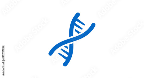 Blue DNA Helix Icon Isolated on White Background Representing Genetic Code