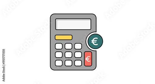 Calculator with Euro Symbol Depicting Finance, Accounting, and Economic Calculations