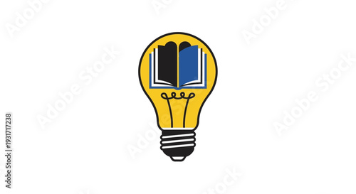 Conceptual illustration depicting knowledge, education, and the spark of innovative ideas