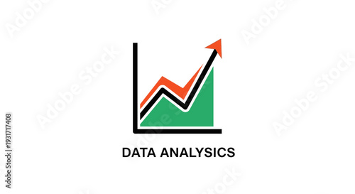 Data analytics visual representation of growth, finance, and the future on a white background
