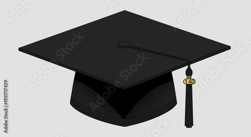 Depiction of a black graduation cap, representing commencement and academic achievement