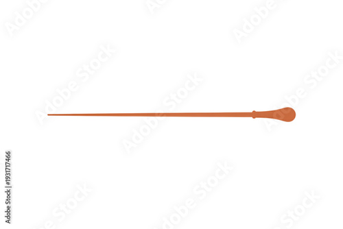 Orchestral Conductor's Baton: A slender, wooden baton, the tool of a conductor, lies poised. Its shape suggests precision, command, and the silent language of music.