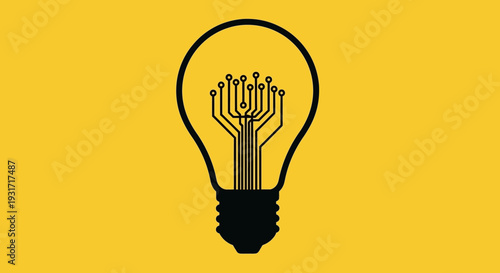 Digital Innovation Symbol Depicting Technological Creativity and Modern Ideas Illustration
