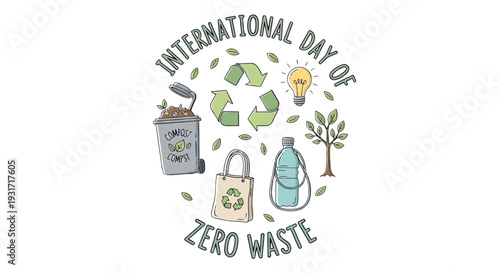 International Day of Zero Waste Illustration.