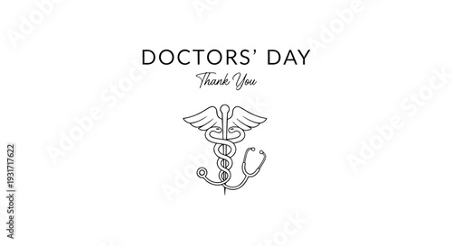 Medical Symbol Caduceus Staff with Wings.
