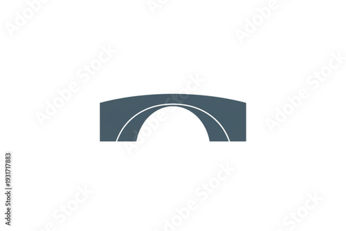 Symbolic Stone Bridge: A minimalist illustration of an arched stone bridge against a clean background, symbolizing connection, progress, and architectural design. 