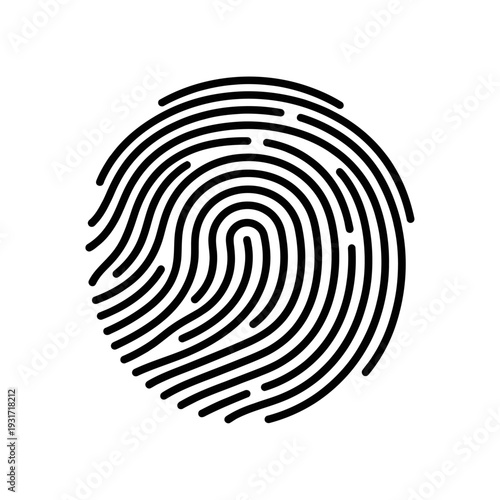 Fingerprint scanning icon sign, Biometric security vector