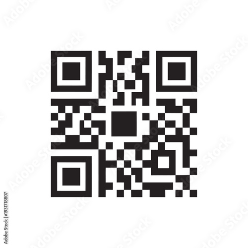 QR code icon, QR code vector icon for smartphone scanning