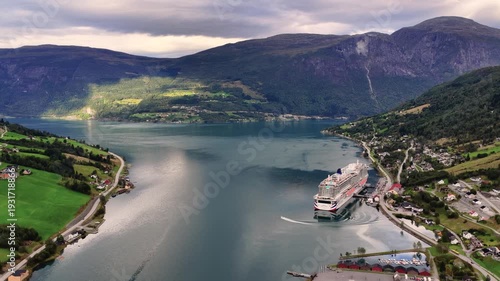 Oldebukta Olden Norway aerial shot 