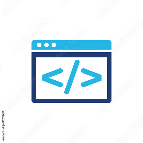 Coding Icon. Browser Window Vector Illustration. 