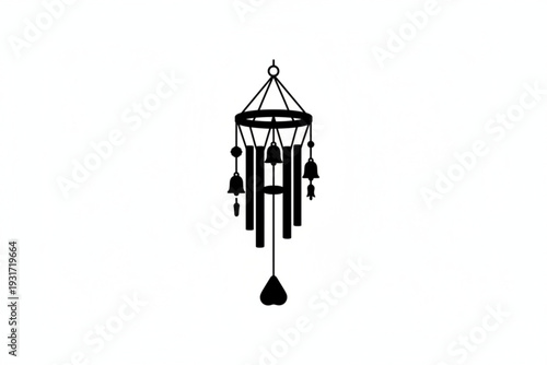 Serene Melodies: A black and white wind chime evokes a sense of tranquility and peace, perfect for adding a touch of zen to any space.