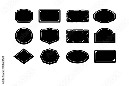 Decor icon image vector solid durable stone plaques silhouette wooden base generation